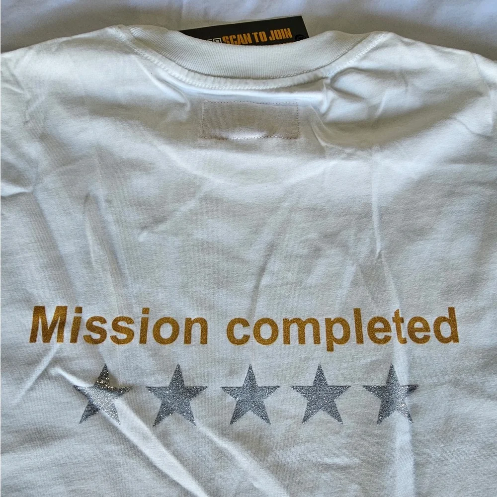 Godspeed Mission Complete White Graphic Crewneck T-Shirt - Picture 5 of 7
